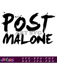 Post Malone Logo Black and White Text Art SVG