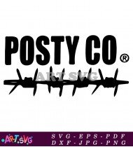 Posty Co Barbed Wire Logo Design Vector SVG