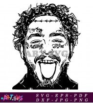 Lil Peep Black and White Laughing SVG 1