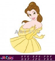 Beautiful Disney Princess Belle Clip Art Image SVG