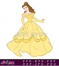 Cartoon Belle Disney Princess Clipart Design SVG