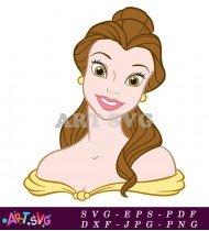 Belle Disney Princess Cartoon Character Illustration SVG 7