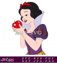 Snow White Cartoon Character Apple Cute Princess SVG