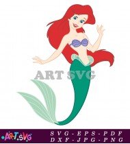 Disney Cartoon Ariel Little Mermaid Princess Character Art SVG 2