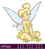 Tinkerbell Fairy Character With Pixie Dust Wings SVG