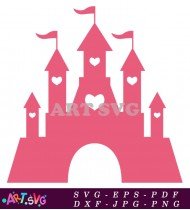 Cartoon Castle With Arch And Hearts SVG