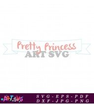 Pretty Princess Banner Clip Art SVG