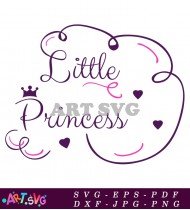 Little Princess Cursive Writing With Crown SVG