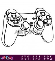 Simple Black and White Game Controller SVG