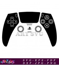 Simple Black White PS5 Dualsense Gamepad SVG