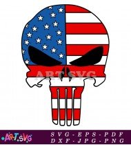 The Punisher Skull American Flag Logo SVG 1