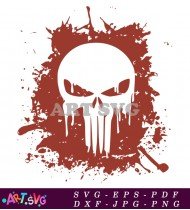 The Punisher Skull Blood Splatter Artwork SVG