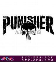 The Punisher Skull Grunge Font Design SVG