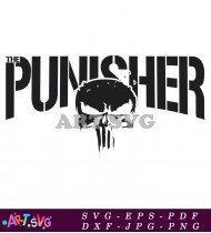 The Punisher Skull Grunge Black White SVG 1