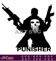 The Punisher Skull Holding Two Guns SVG