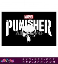 Black And White The Punisher Skull Logo SVG