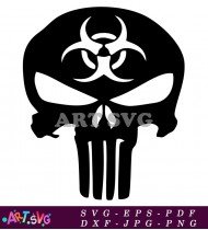 Biohazard Skull Design Punisher Logo SVG