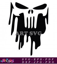 Black And White Punisher Skull SVG 1