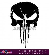 Punisher Skull Logo Black And White SVG 2