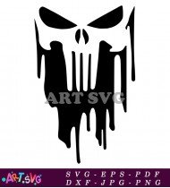 Punisher Skull With Dripping Blood SVG