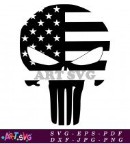 American Flag Punisher Skull Design SVG