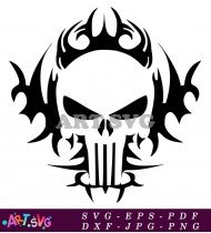 Black And White Tribal Punisher Skull SVG