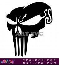 Black And White Punisher Skull SVG 3