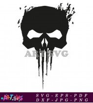 Punisher Skull Black And White SVG