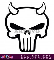 Punisher Skull with Horns for Car Decal SVG