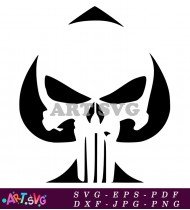 Punisher Skull Black and White Decal SVG