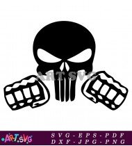 Punisher Skull with Brass Knuckles Decal SVG