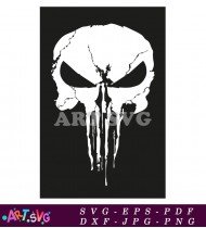 Punisher Skull Black and White Car Decal SVG