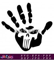 Skull Hand Print Graphic Design Template SVG