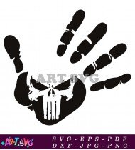 Skull Hand Print Graphic Design Illustration SVG