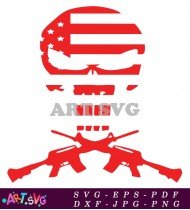 Skull Gun American Flag Graphic Design SVG