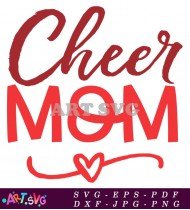 Cheer Mom Red White Love SVG