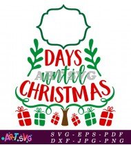 Days Until Christmas Countdown Design SVG