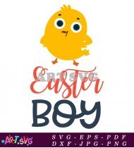 Easter Boy Cute Bunny Design Printable SVG