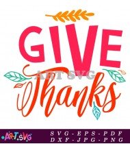 Give Thanks Design With Swirls SVG