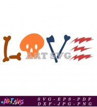 Skull Axe Bones Love Design Cut File SVG