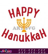 Happy Hanukkah Menorah Holiday SVG