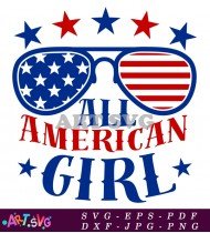 All American Girl Fourth July SVG