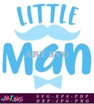 Little Man Blue Bowtie Boy Design SVG