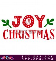 Joy Christmas Red Green Festive Decor SVG 1