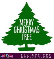 Merry Christmas Tree Green Silhouette SVG