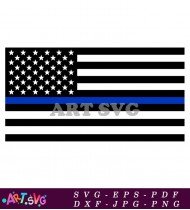 Thin Blue Line American Flag SVG Design