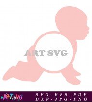 Cute Baby Crawl Design For Clothing SVG