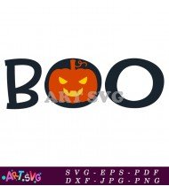 Spooky Halloween Boo Jack-O-Lantern Svg SVG