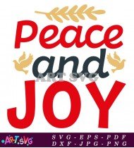 Peace and Joy Christmas SVG Cut File