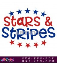 Stars Stripes Patriotic Fourth July Printable SVG